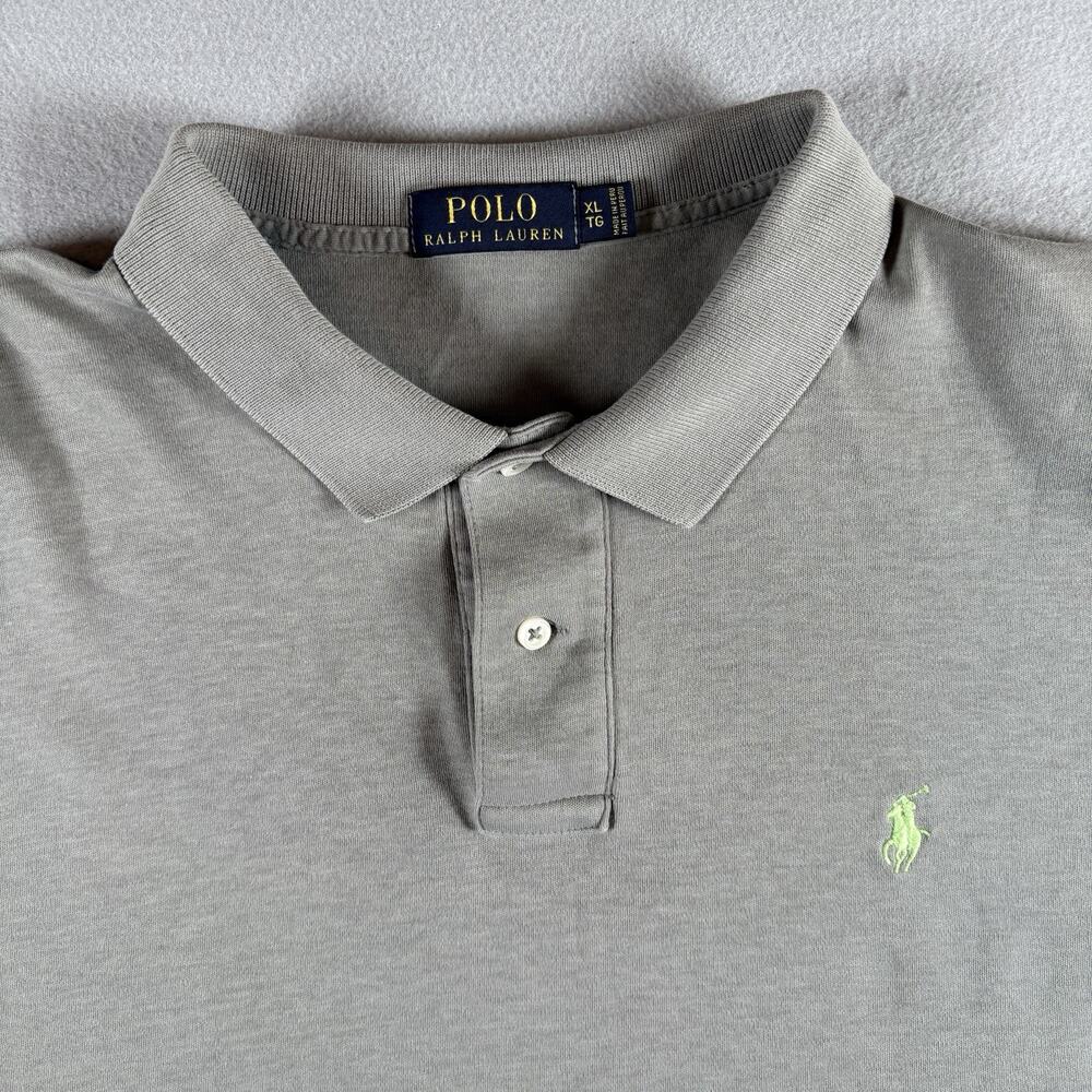 Polo Ralph Lauren Men's XL Gray Classic Fit Mesh Polo Pony Logo